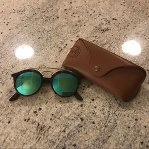 Green & Brown Circular Ray Bans